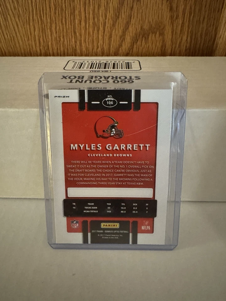Myles Garrett 2017 Donruss Optic RC #106 Silver Prizm Holo Cleveland Browns Foto 2 de 2