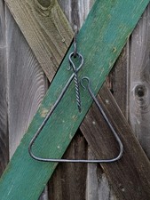 Hand forged triangle dinner bell blacksmith heavy duty with striker and Mount