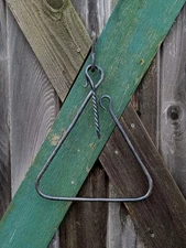 Hand forged triangle dinner bell blacksmith heavy duty with striker and Mount