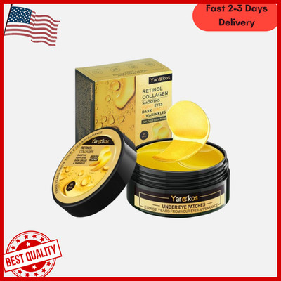 60Pcs 24K Gold Under Eye Patches Collagen Gel Pads for Dark Circles Puffy Eyes