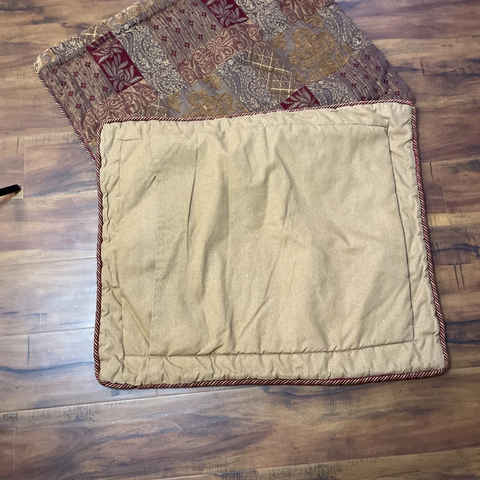 Fundas de almohada Croscill Galleria (2) estándar marrón dorado borgoña borde con cordón Foto 2 de 4