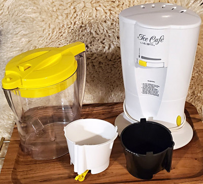 Mr. Coffee Ice Cafe Iced Coffee Maker w/ Pitcher & Filter Basket White/Yellow