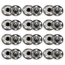 50 Set Sew-on Snap Buttons 19mm Metal Snap Fastener Buttons, Black