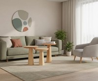 Elegant Holz Couchtische Beige Exklusiv Rund Wohnzimmer Komfort Neu