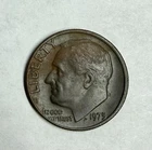 1975 - U.S. Dime - 10C - No mint mark - Missing Clad - Offset