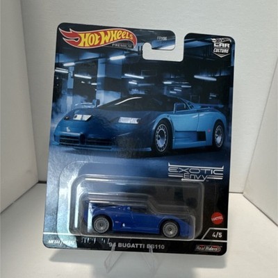 Hot Wheels Car Culture Exotic Envy Bugatti EB110 1:64 Real Riders Blue Diecast
