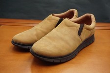 Vionic Khai Shoes Mens 10.5 US Beige Nubuck Slip On Casual Comfort Arch Support