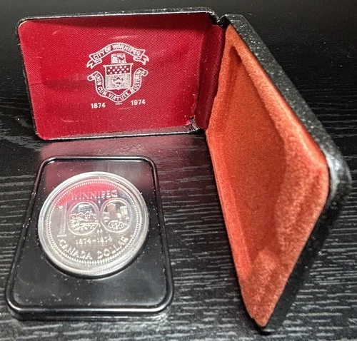1974 Canada Silver Dollar – Winnipeg Centennial – Uncirculated in Clamshell