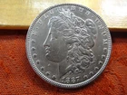1887 United States Morgan Silver Dollar $1 (Cleaned) - No Reserve