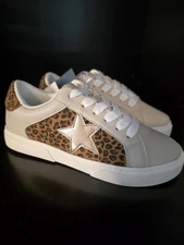Art Class Kids Kaitlyn Star Court Sneakers Shoes - Brown Leopard - New NO BOX...