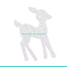 H7BF Outdoor Reindeers Christmas Light up Figure Garden Decorations 3 Sizes Fitt