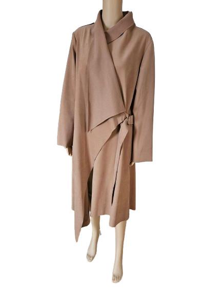 Abrigo de mujer de alta moda mono chaqueta capa con cinturón M Made in Greece