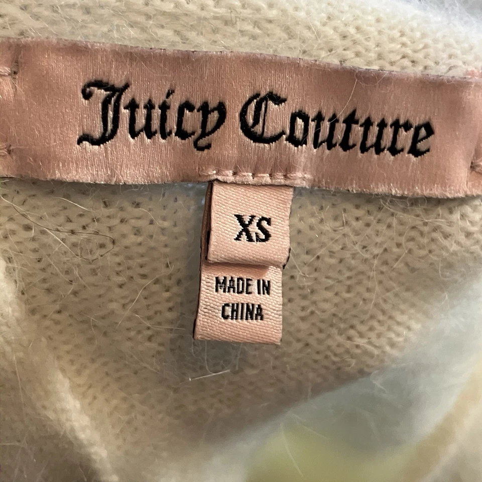 Vestido Juicy Couture Angel Angora para mujer talla XS blanco cremallera trasera suave - Imagen 4 de 4