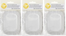 Wilton 50-Count White Petite Loaf Baking Cups, 3 ¼ x 2 Inches (3-Pack)
