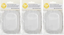 Wilton 50-Count White Petite Loaf Baking Cups, 3 ¼ x 2 Inches (3-Pack)