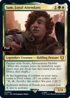 Foil Sam, Loyal Attendant - 7 - NM - Commander: The Lord of the Rings: Tales ...
