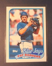 1989 Topps Baseball Pat Borders Rookie Card #693 Toronto Blue Jays MVP Catcher. rookie card picture