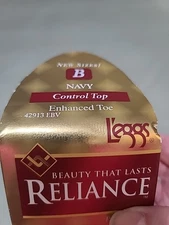 NEW L'eggs RELIANCE Control Top Enhanced Toe NAVY  Sz B Pantyhose; 42913  EBV