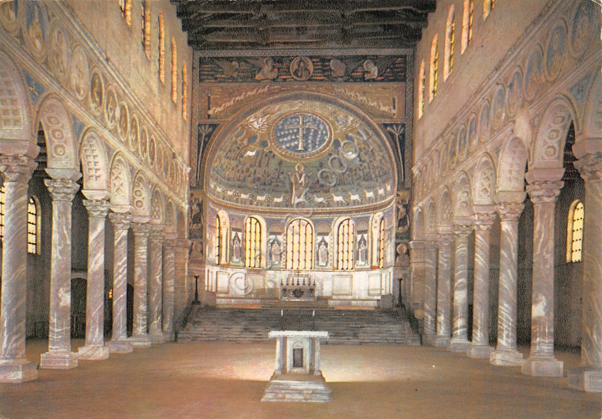 Cartolina Ravenna S. Apollinare in Classe interno