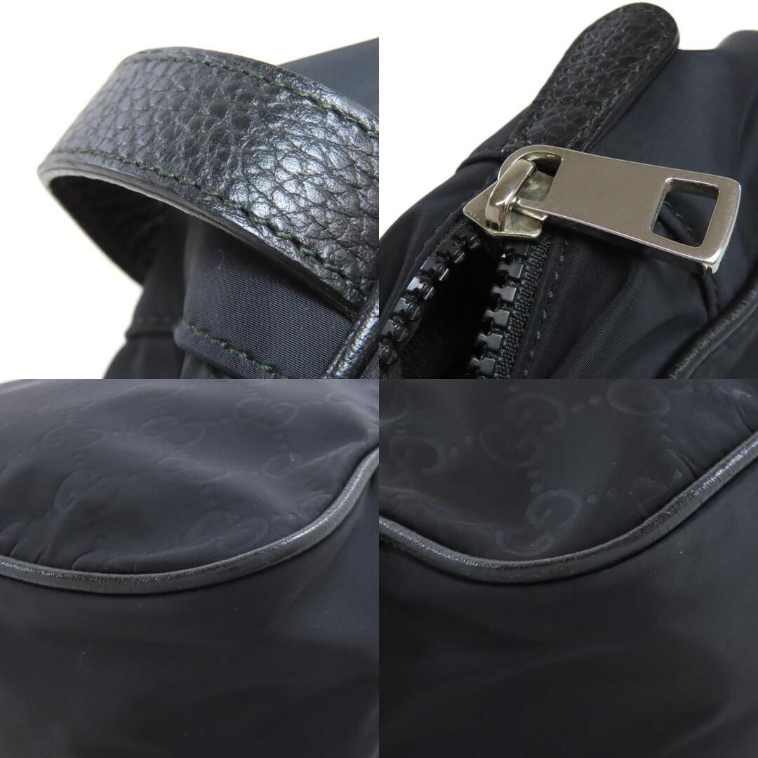 GUCCI GG Second Bag Nylon Black Used Leather Crossbody Purse thumbnail 9