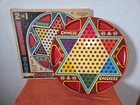 VTG Chinese Checkers OHIO ART Co 2 in 1  Board Game #538 In Box - Metal Tin Game
