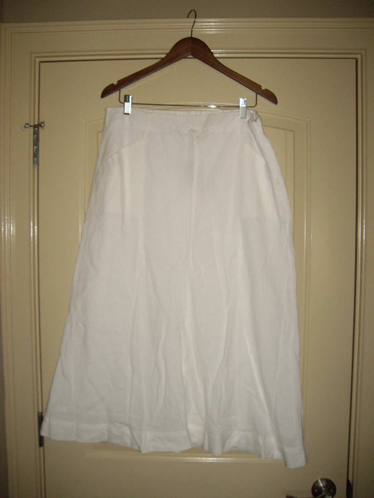 J Jill Love Linen Lined White A-Line Skirt w/ Pockets & Zipper Size L Tall-New