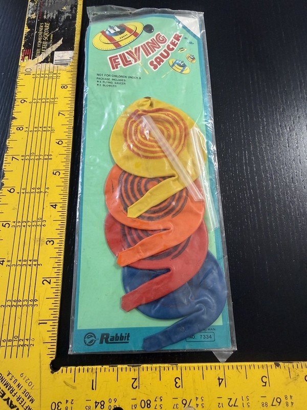 Flying Saucer Old Vintage Space Toy MIP SEALED UNUSED Made In Taiwan By "Rabbit"