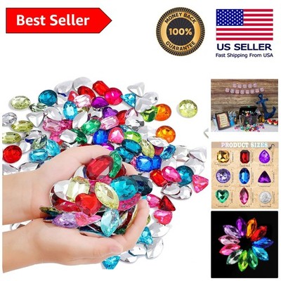 Jumbo Pirate Treasure Jewels - 80 Bling Colored Assorted Shapes for Parties