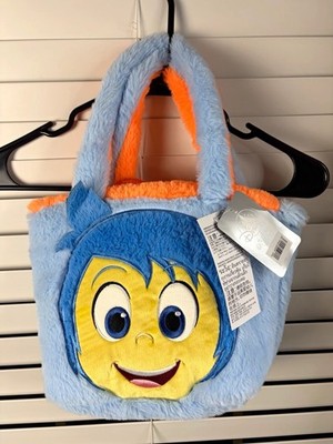Disney Inside Out 2 Joy & Anger Plush Tote Handbag Purse, Blue/Orange, One Size
