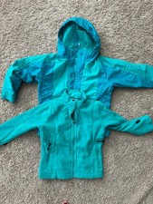 REI Girls 3-in-1 Turquoise Jacket XXS 4-5 Fleece Water Repellent