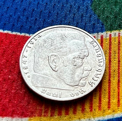 Germany 1938 G 2 Mark German Silver WWII Coin 3rd Reich Reichsmark