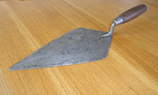 WHS Brades Hunt & Sons 12" x 6" Broad Heel Trowel with Capped Handle. Vintage.