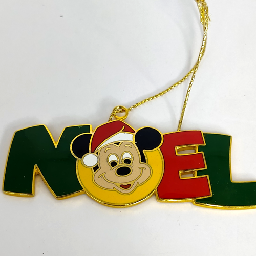Mickey Mouse Head NOEL Enamel on Metal Christmas Ornament - Picture 3 of 5