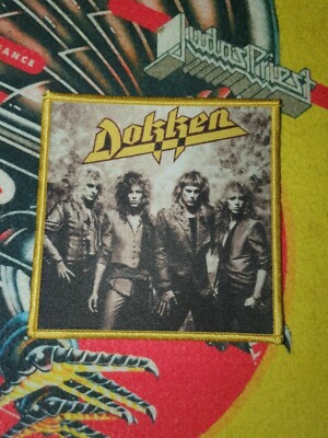 Dokken Patch Gold Border Heavy Metal Hard Rock Icon 666