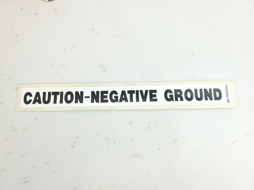 Caution Negative Ground Adhesive Sticker Decal 8.5