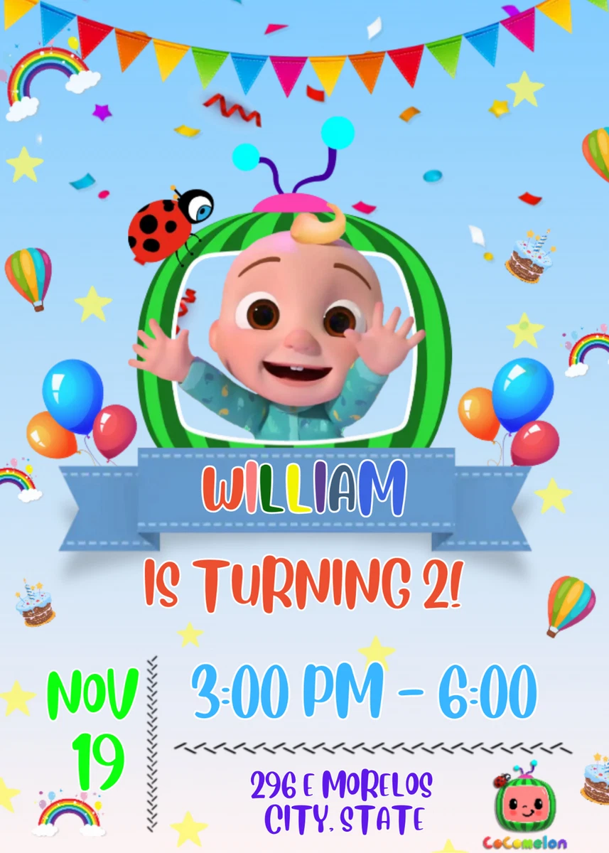 Cocomelon birthday invitation deals
