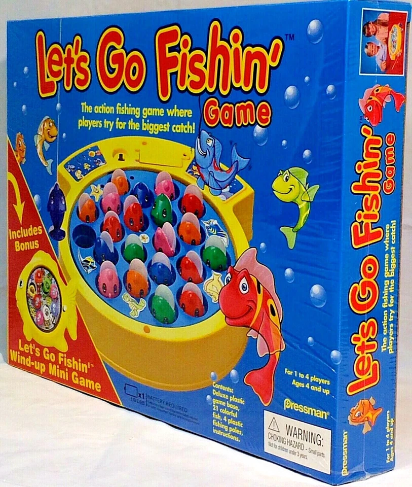 Vintage 2007 LET'S GO FISHIN' Game + Bonus WIND-UP MINI Game RARE COLLECTOR ITEM - Image 4 of 4