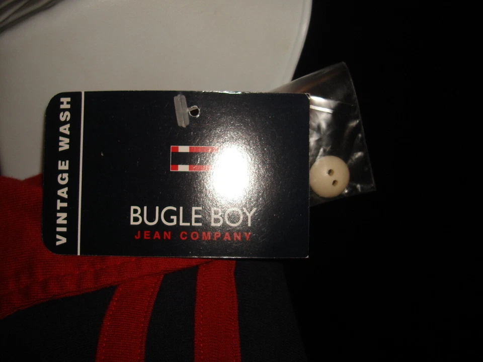 RARE NWT Vtg Bugle Boy Jean Co. Blue/Red 100% Cotton S/S Polo Shirt Men's Sz. XL - Image 2 of 4