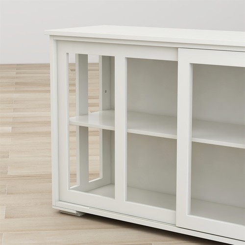 Kitchen Storage Cabinet Freestanding Cupboard Storage Organizer With Glass Door - Picture 4 of 8