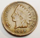 1908 P Indian Head Cent Penny  AVE CIRCULATED  **FREE SHIPPING**