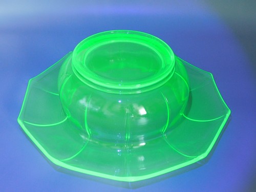 ART DECO UV GLASS CAMBRIDGE BLACK POPPY FIGURINE/FROG AND GLASS BOWL CENTREPIECE - Picture 7 of 12