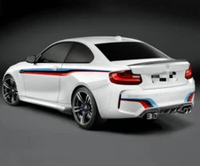 Tricolor Racing Stripe Car Sticker For BMW M Performance Trunk Side Bumper Decal