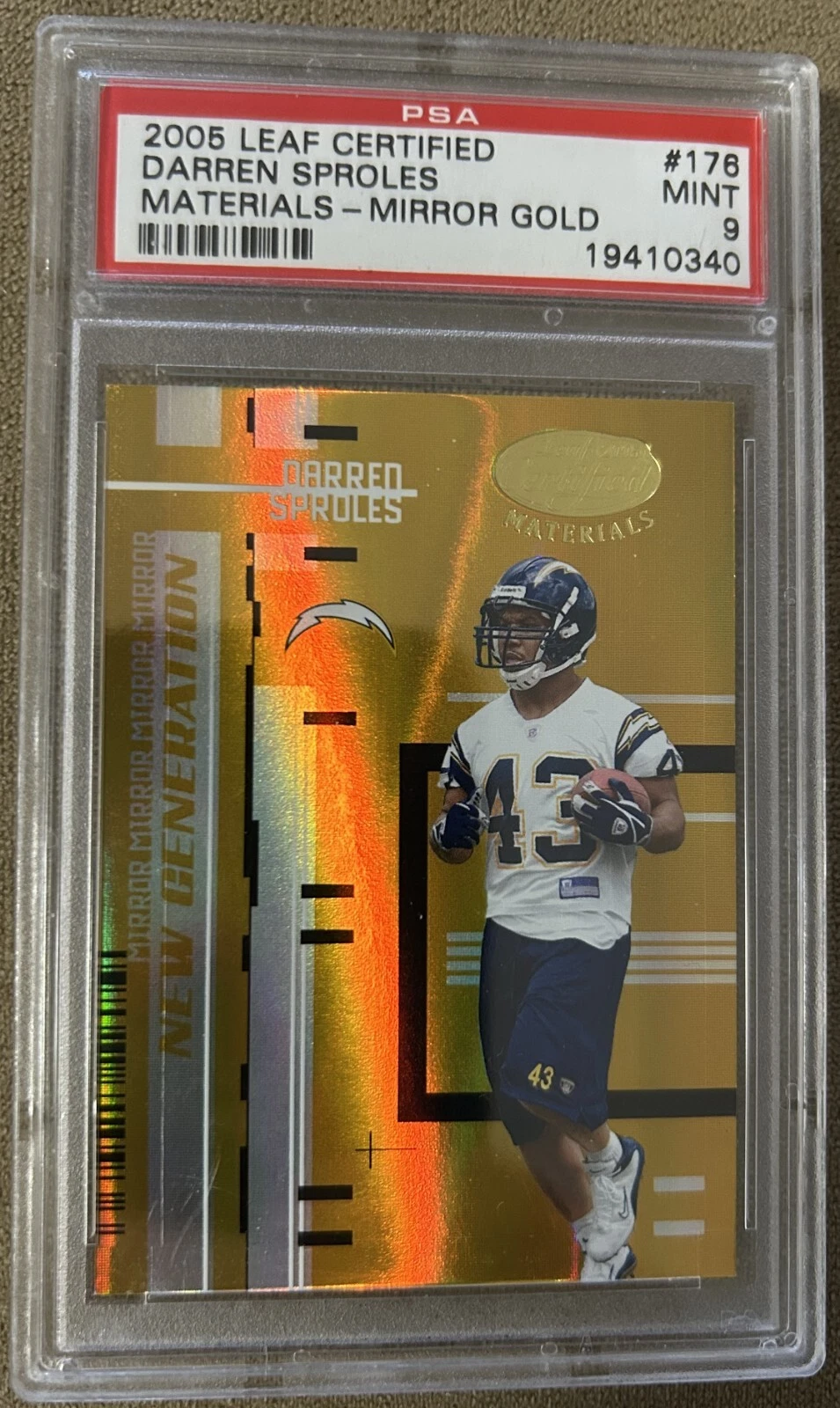 Darren Sproles Leaf Certified Materials #176 Mirror Gold