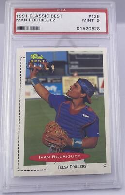 Classic Best Ivan Rodriguez 1991 #136 MINT PSA 9 MLB Texas Rangers Englisch 