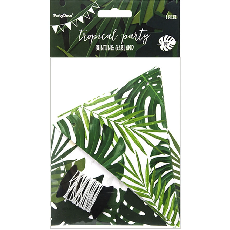 HOJA DE PALMA TROPICAL HÁGALO USTED MISMO BANDERA BUNTING GUIRNALDA Playa Hogar Safari Verano Fiesta del Té Foto 4 de 4