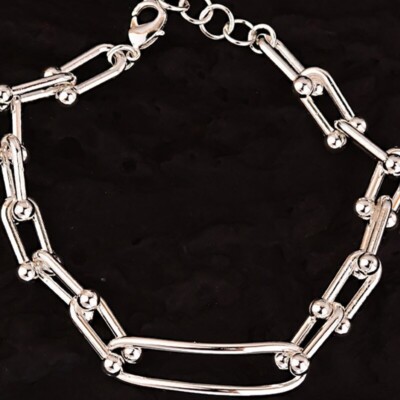 Classic 925 Sterling Silver Retro U-shaped Bracelet Unique and Fashionable Brace