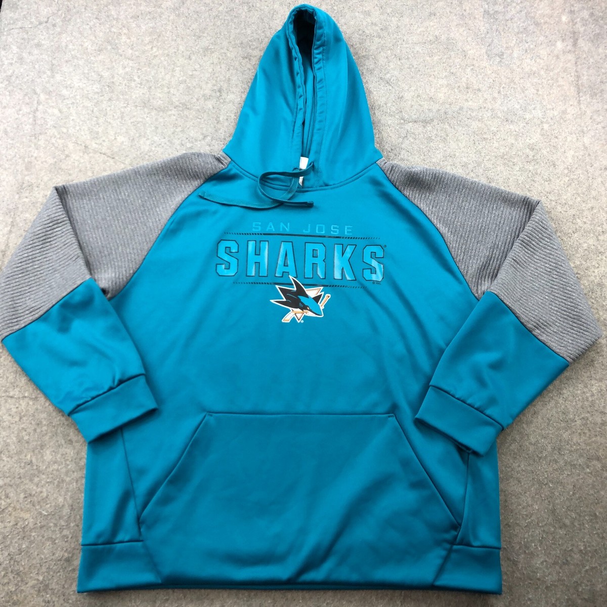 San Jose Sharks Hoodie Mens XL Blue Gray Logo NHL Hockey Fleece