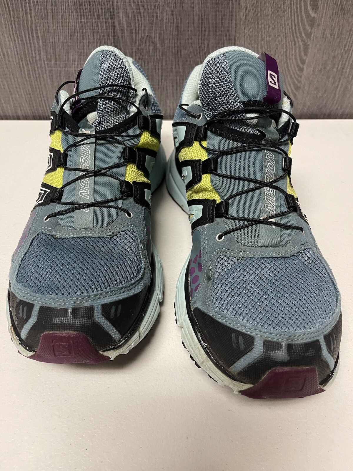 Scarpe da trekking da donna blu giallo Salomon X Mission 3 taglia 11