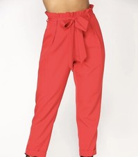 Women’s Fashion Nova High Waisted Stretch Paper Bag Pants Size S