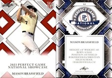 MASON BRASSFIELD Rookie 2023 Leaf Perfect Game National Showcase #64 RED